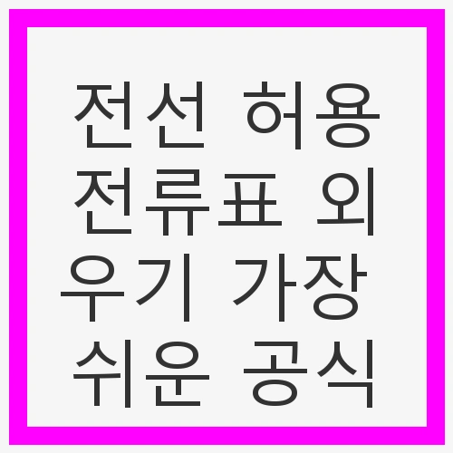 전선 허용전류란 무엇인가?