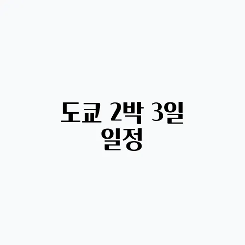 도쿄 2박 3일 일정, 경비 코스 갈만한 곳 여행 정리