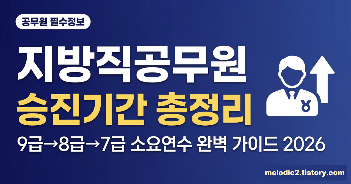2026 지방직공무원 승진기간 9급 8급 7급 소요연수 총정리