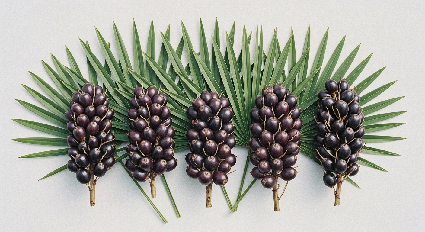 쏘팔메토-열매와-야자수-잎을 섬세하게-표현했습니다.