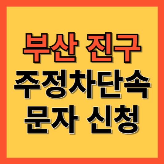 부산 진구 주정차 단속 알림 서비스 신청 방법 ❘ 주차단속 문자알림서비스