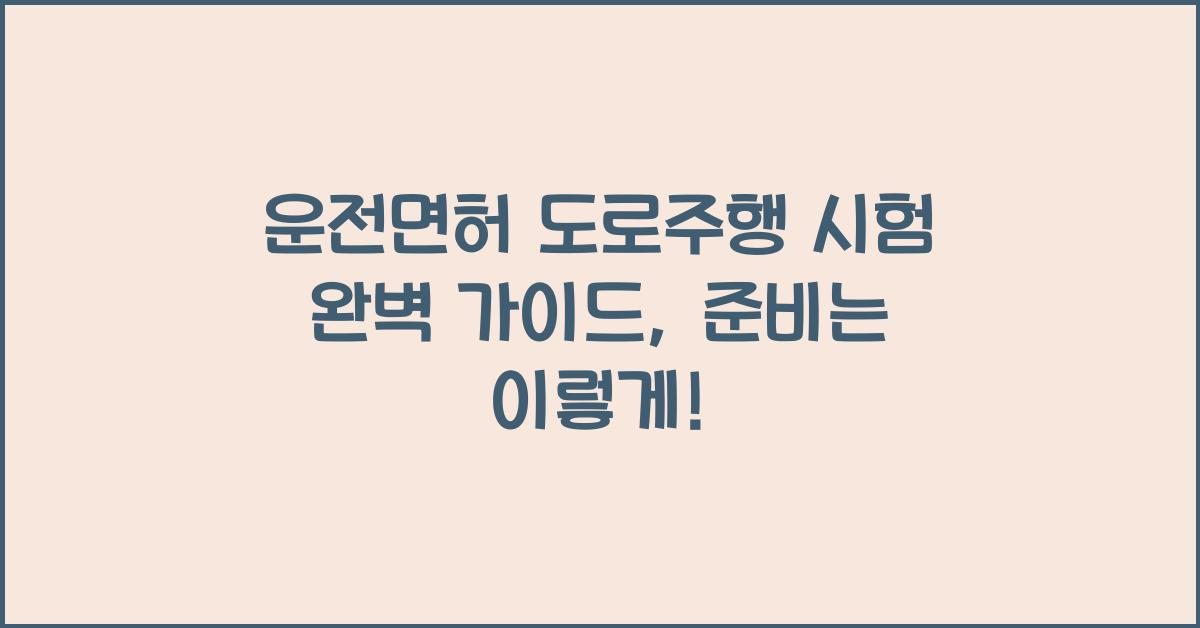 운전면허 도로주행 시험