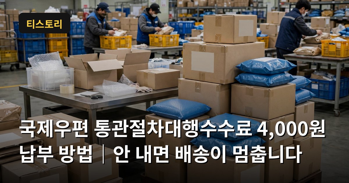 국제우편 통관절차대행수수료 4,000원 납부 방법