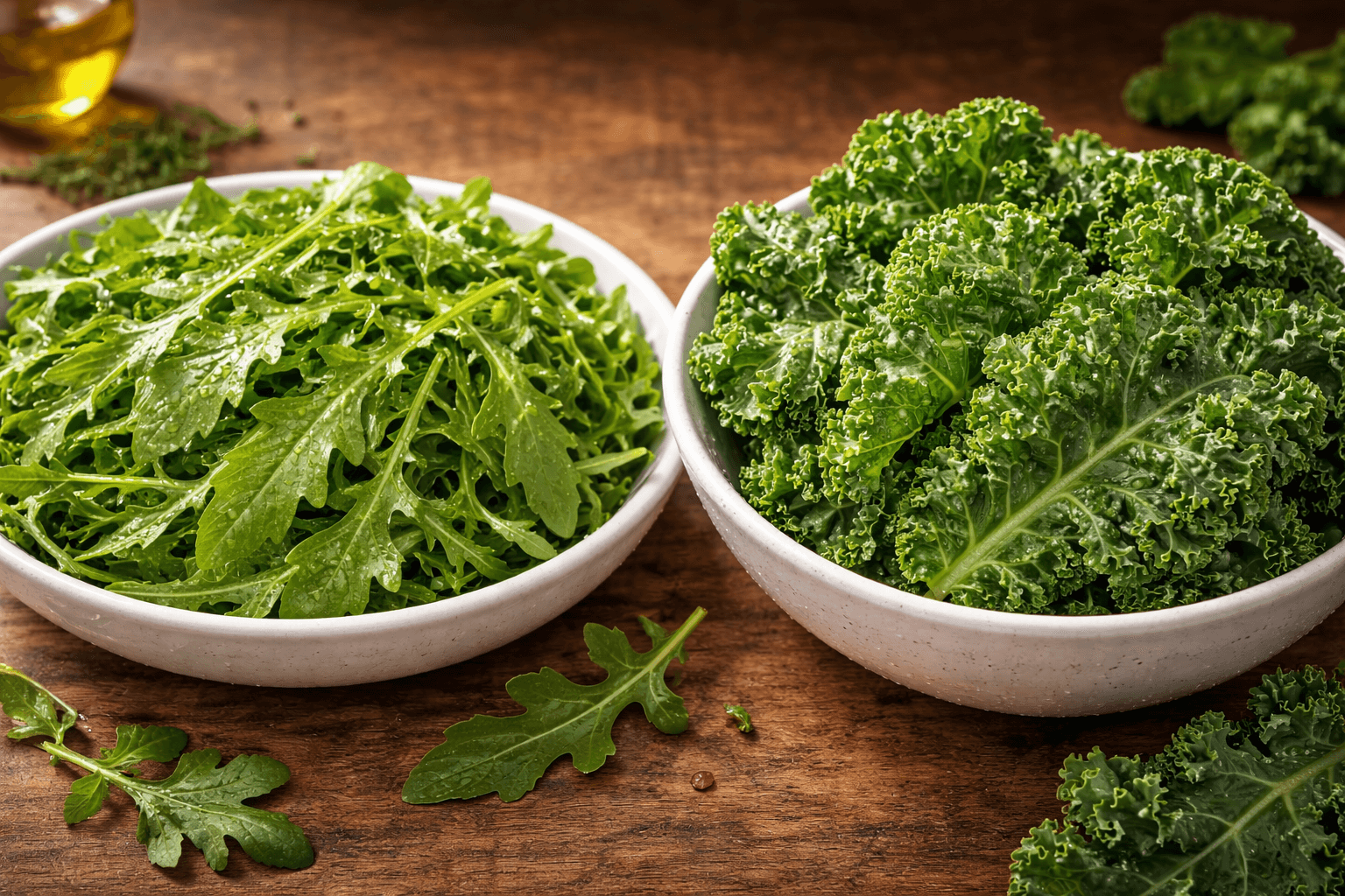 루꼴라와 케일 (항산화, 칼로리, 식감비교)