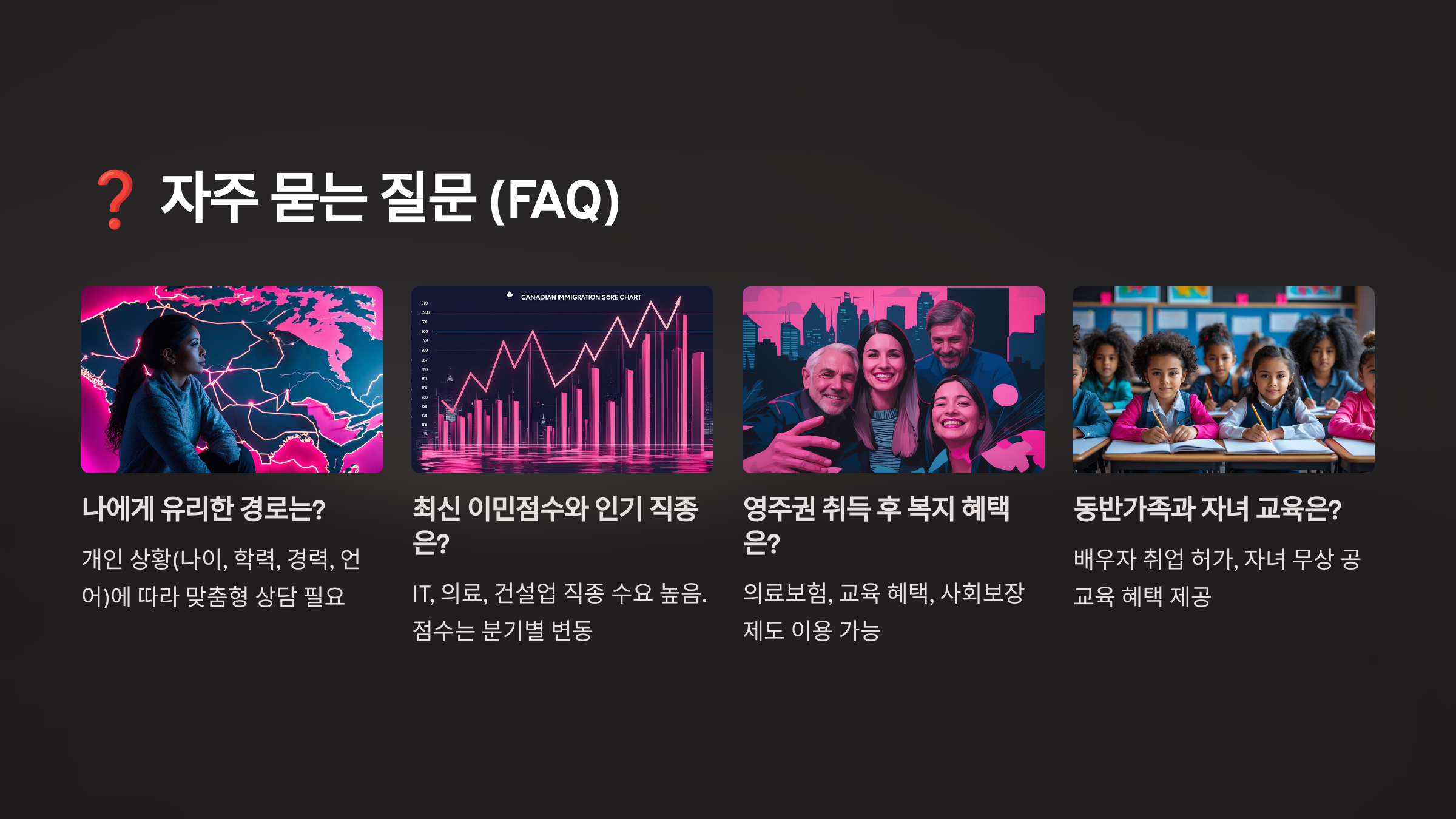 2025년 캐나다 이민 완벽 가이드 자주 묻는 질문 (FAQ)