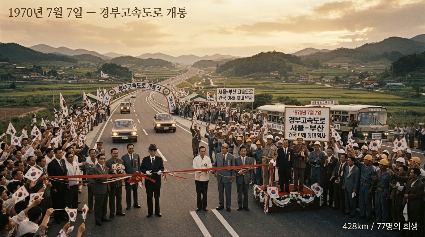 1970년 경부고속도로 개통식 , 7월7일