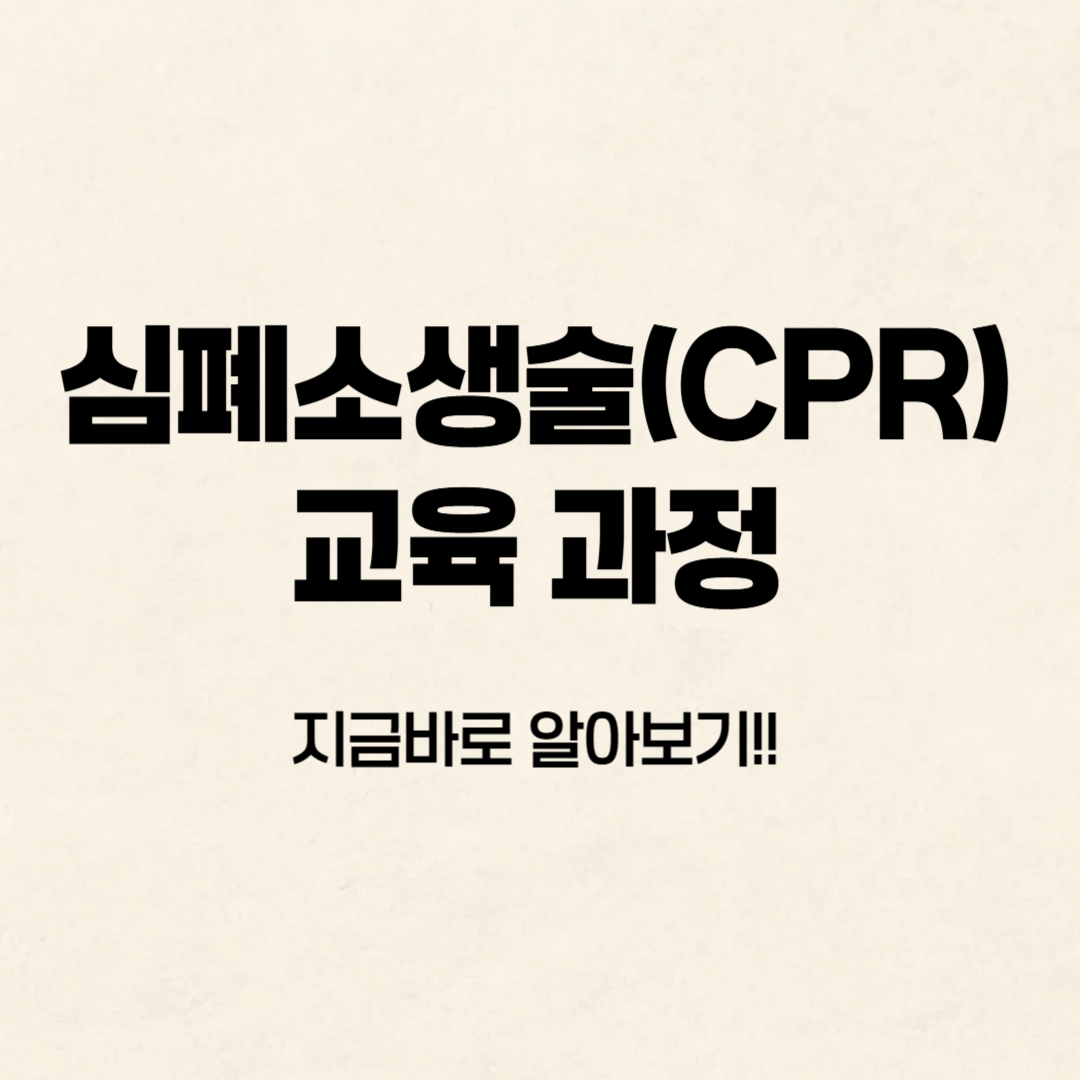 심폐소생술(CPR) 교육 과정 알아보기