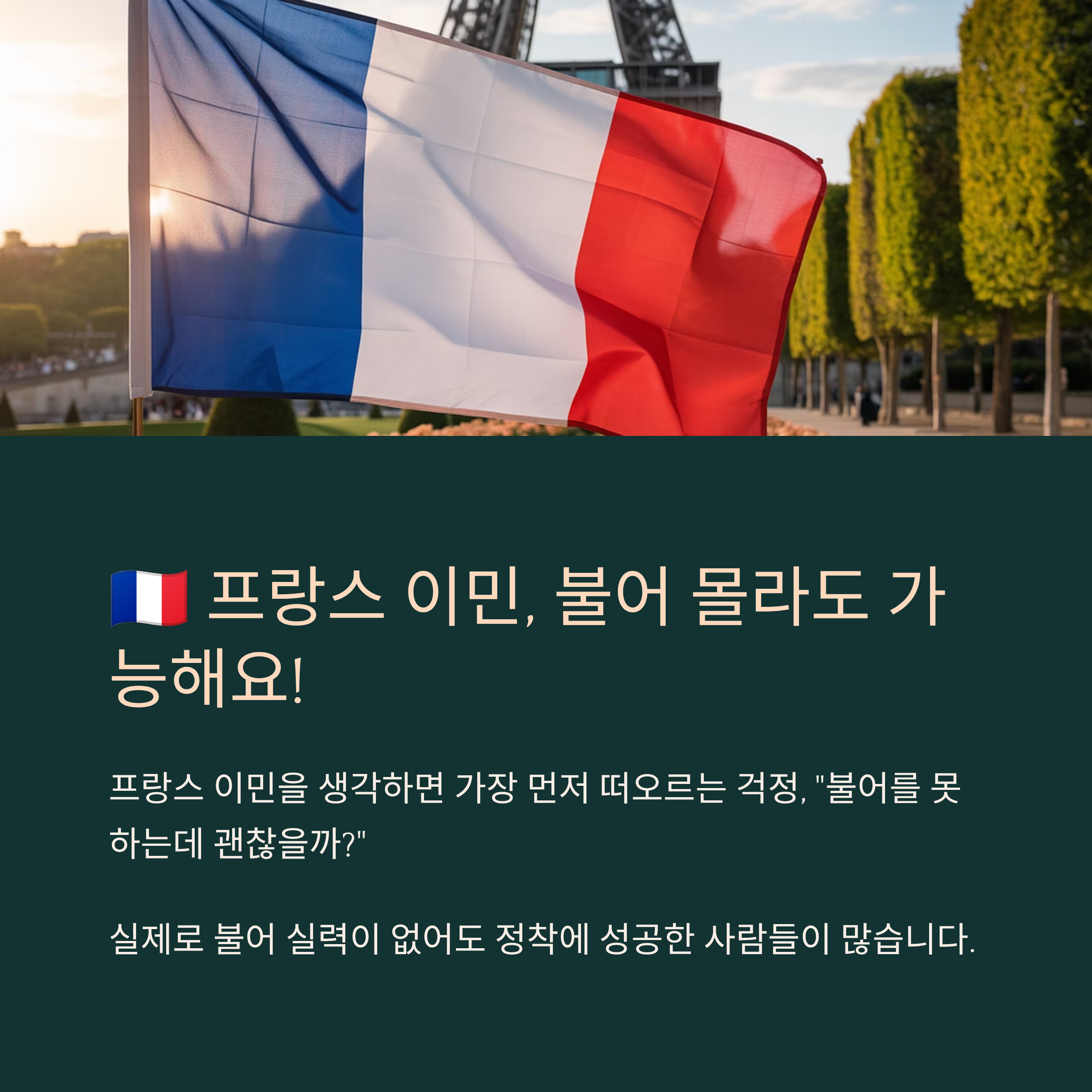 프랑스 이민, 불어 몰라도 가능한 현실 전략