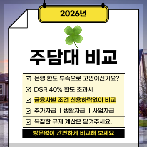 아파트 담보대출 조건 주부