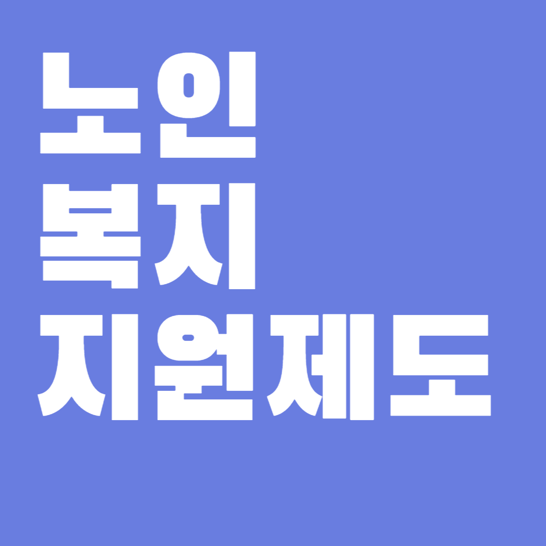 노인을 위한 복지 지원제도