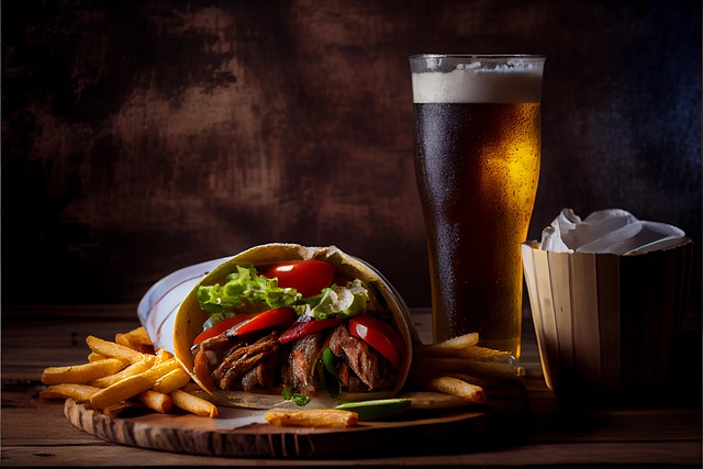 이집트 현지 음식 샤와르마 이미지