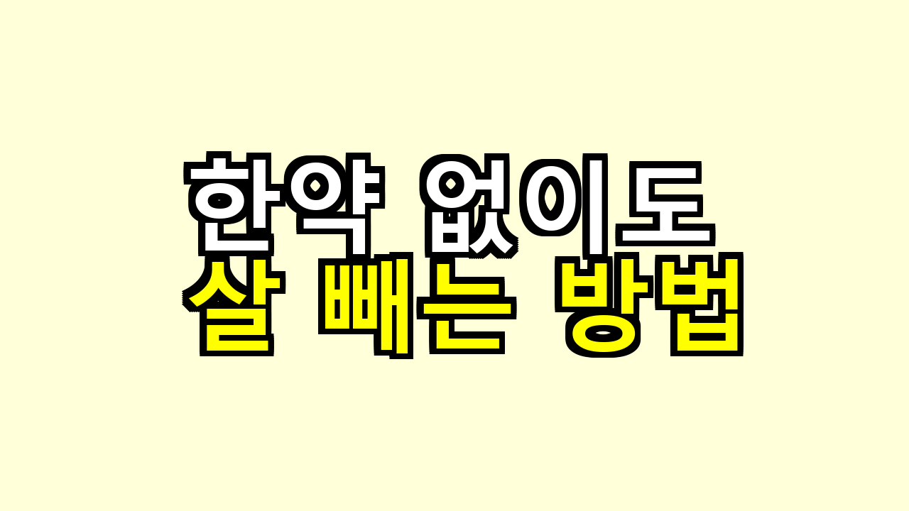 한약 없이도 살 빼는 방법, 직접 해보니 현실적으로 이렇게 되더라