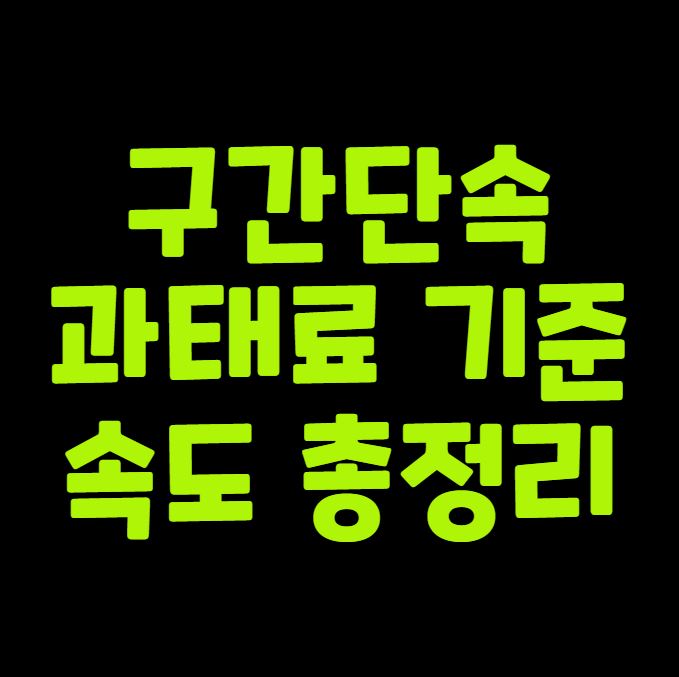 구간단속 과태료 기준속도 총정리