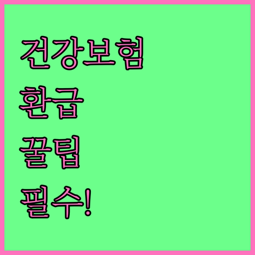 직장인 건강보험료 연말정산 환급받는 ..