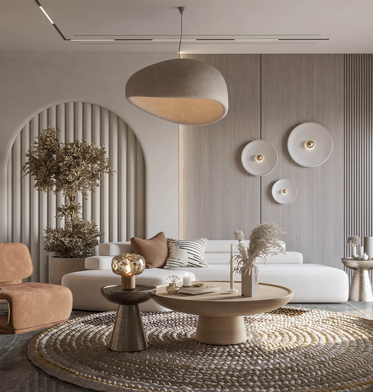 베이지톤의-거실