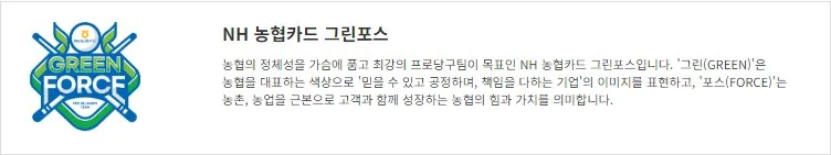 NH농협카드 그린포스 선수 명단
