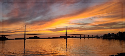 해질녁 목포 다리 이미지