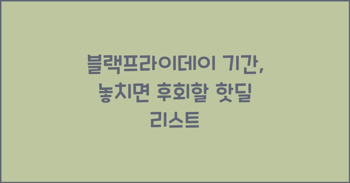 블랙프라이데이 기간