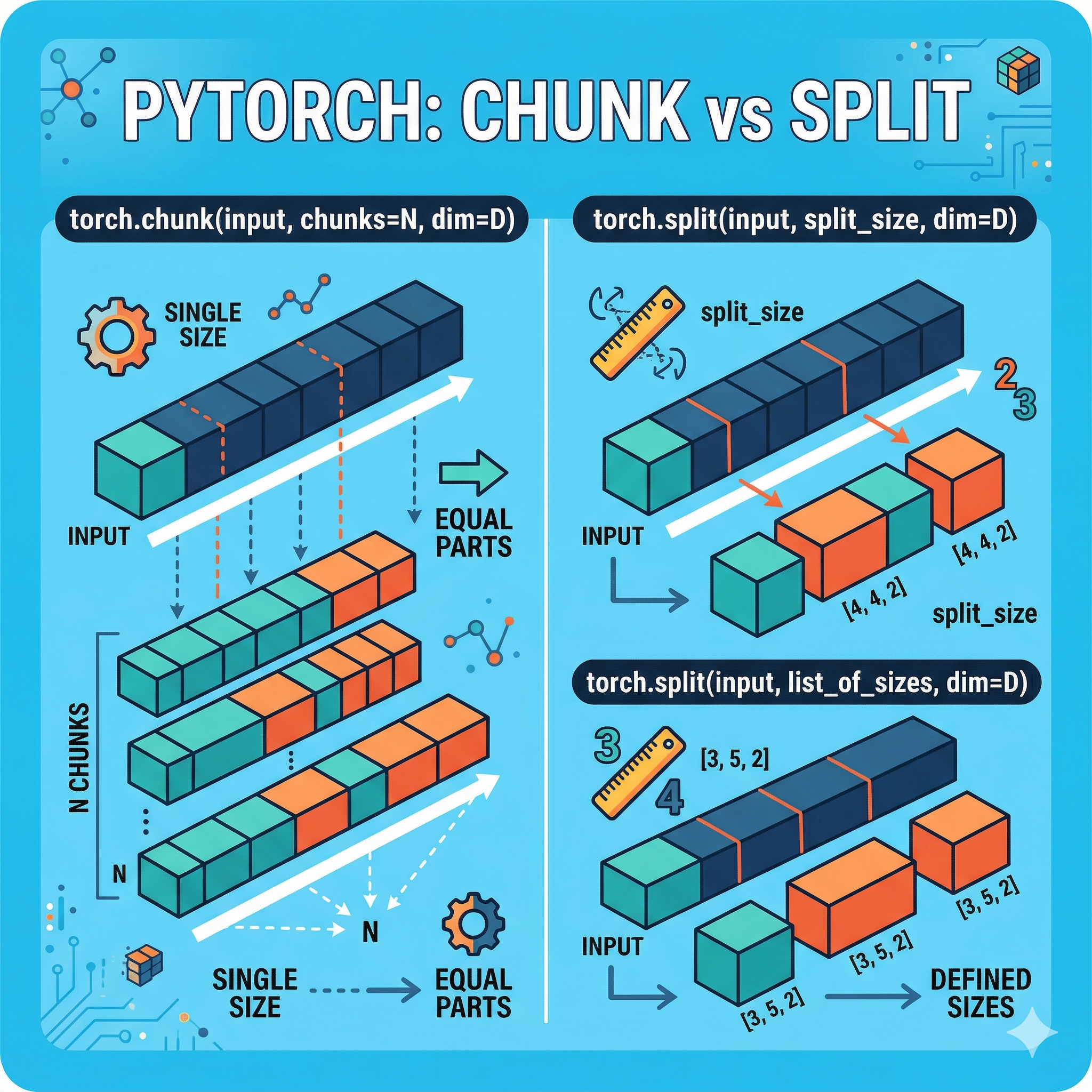 torch.chunk()와 torch.split()