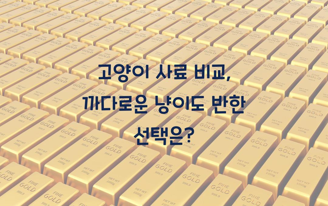 고양이 사료 비교, 입맛 까다로운 냥이를 위한 최적의 선택