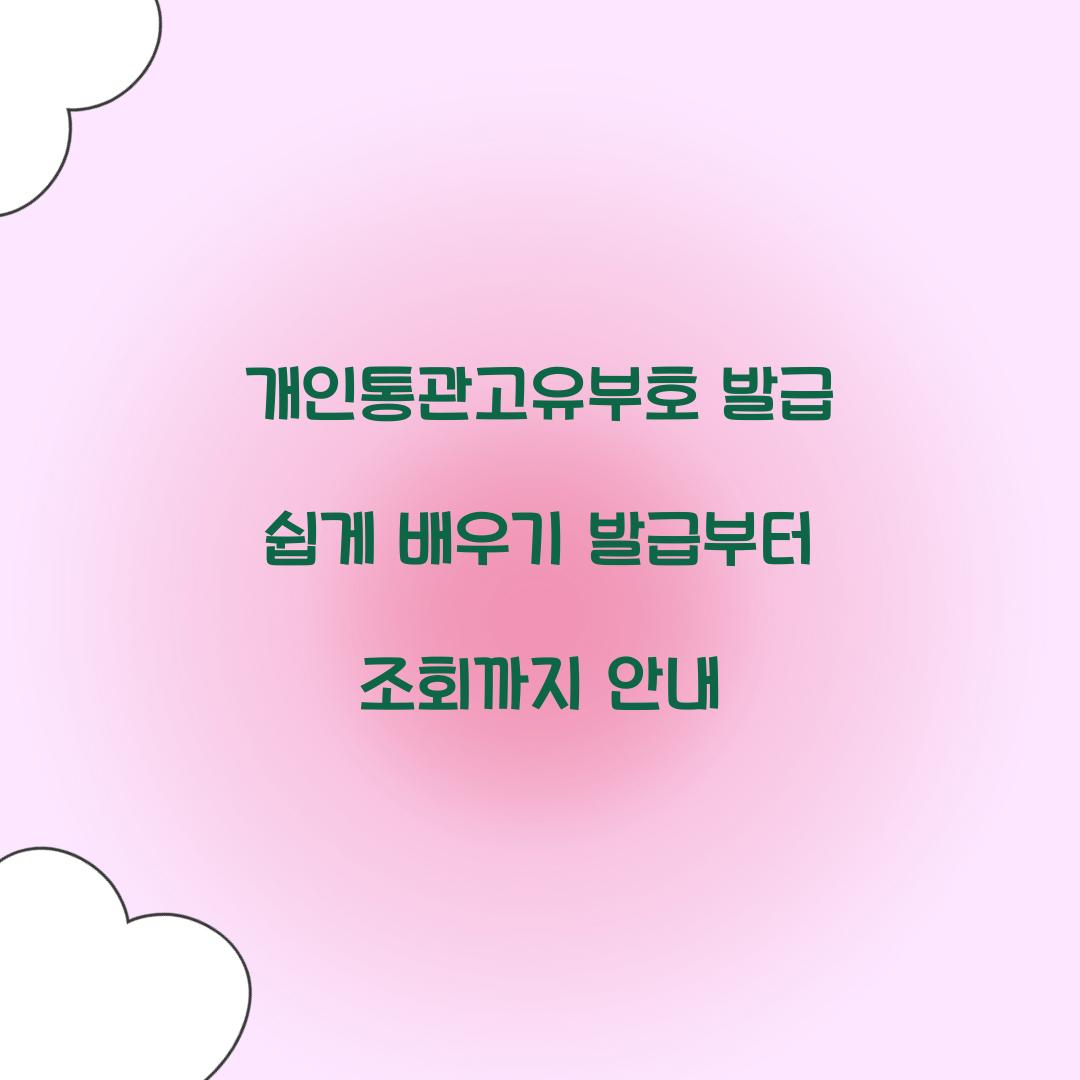 개인통관고유부호 발급