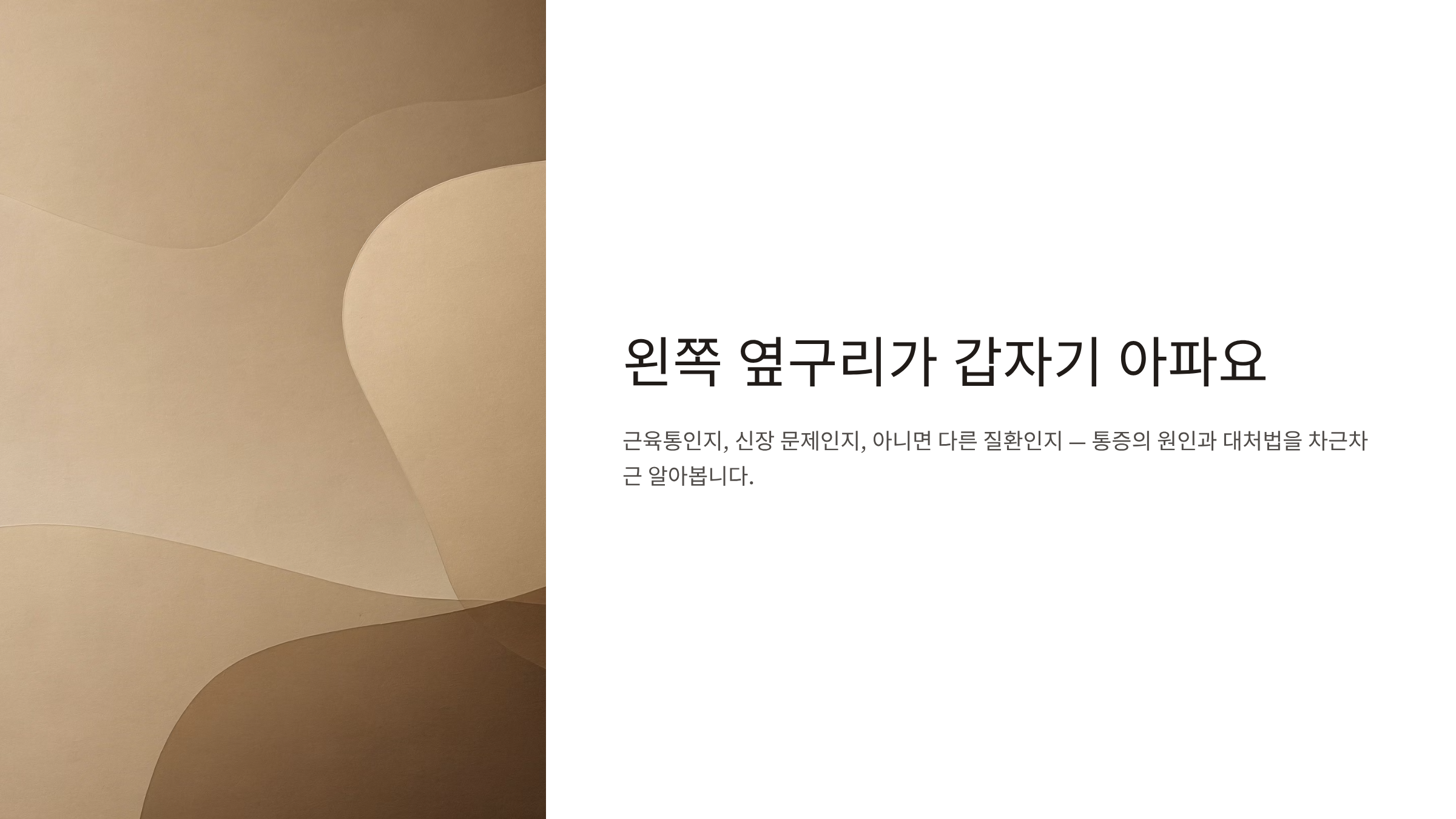 왼쪽 옆구리 통증 의심되는 병