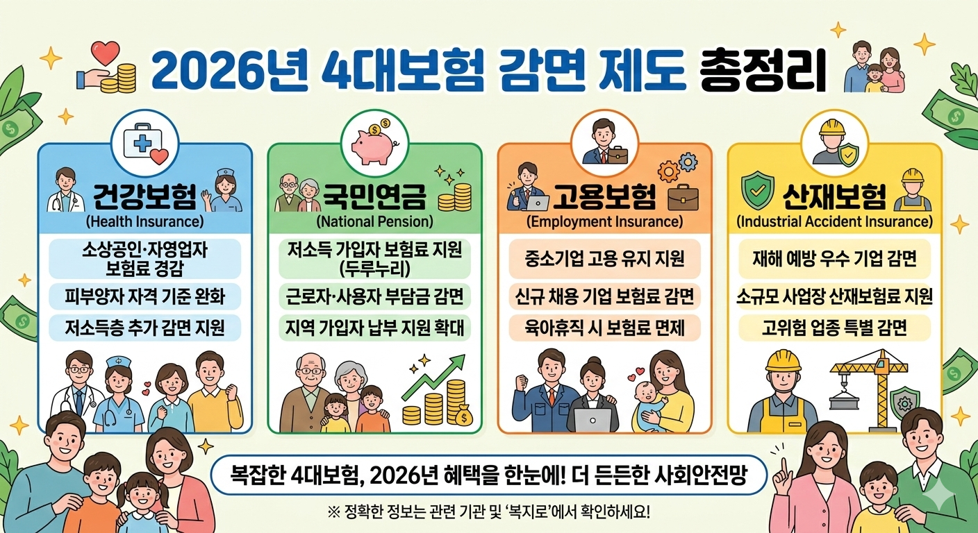 2026 4대보험 감면 완전 정리 인포그래픽