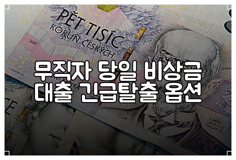 무직자 당일 비상금 대출 긴급탈출 옵션