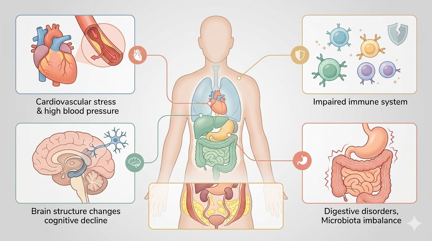 만성 스트레스로 인한 신체 시스템의 변화