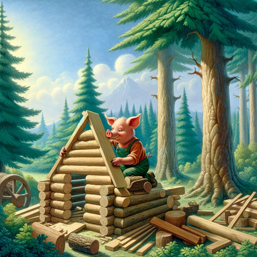 아기돼지 삼형제 나무집 이미지