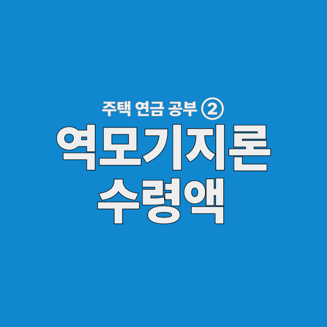 역모기지론 수령액 설명