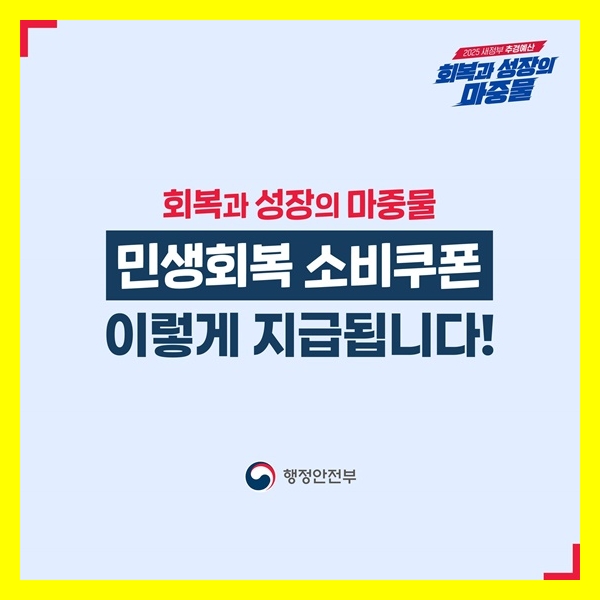 민생회복 소비쿠폰 지급방식 안내 포스터