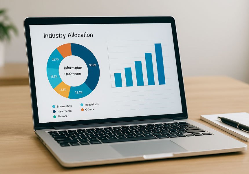 ETF 및 산업별 포트폴리오 구성 그래프