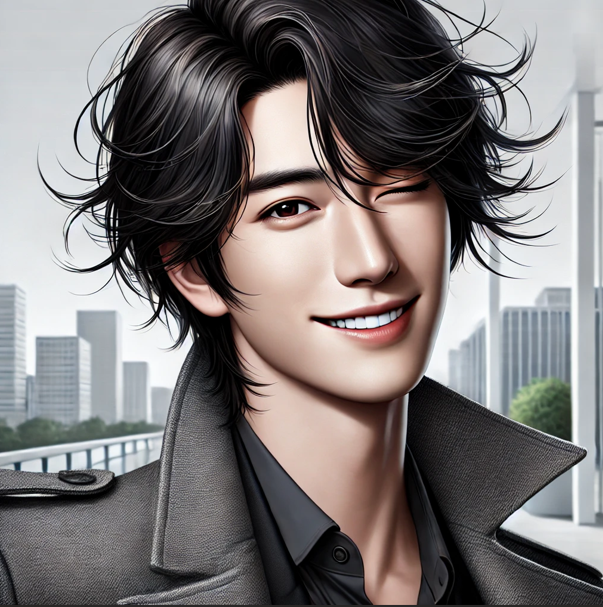 한국 드라마. 익살 맞은 표정의 남자 주인공