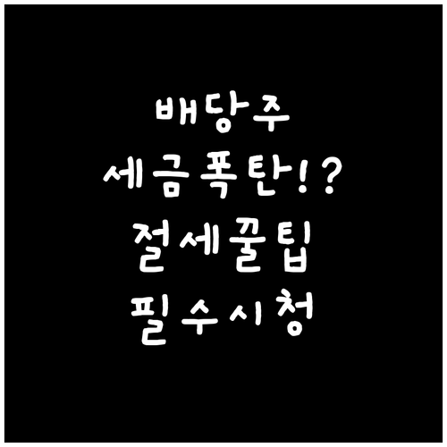 미국 배당주 세금과 절세 방법..