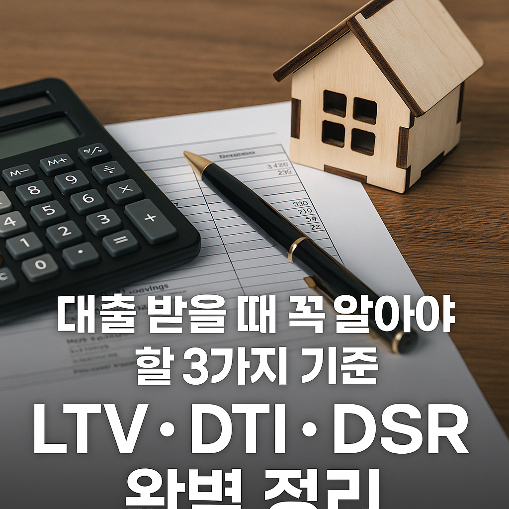 LTV,DTI,DSR 대출 심사를 위해 반드시 알아야 할 기준 정리