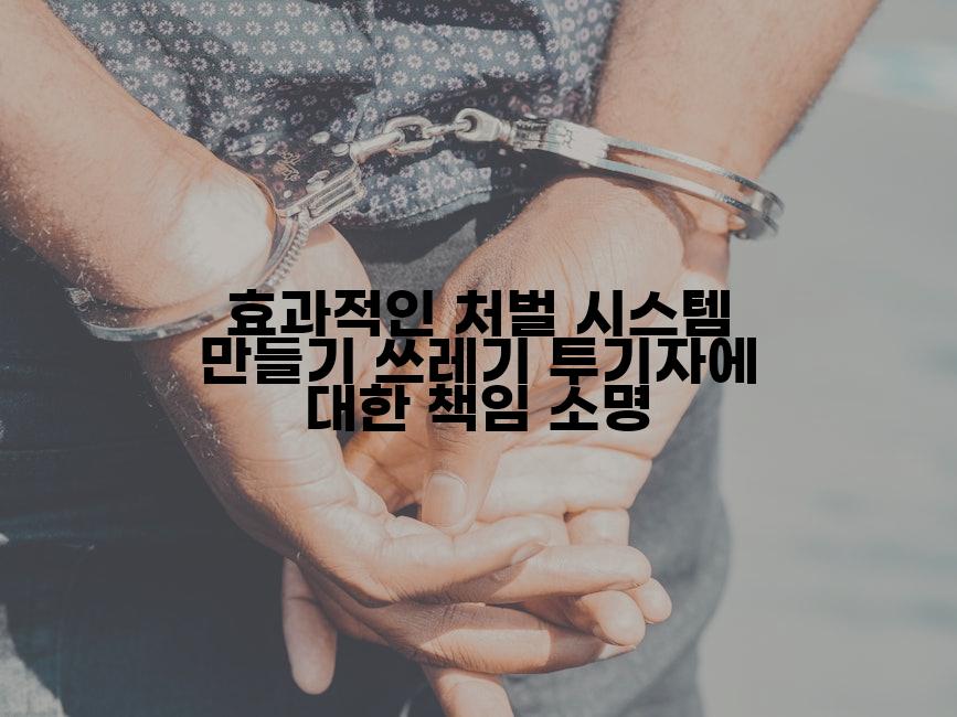 효과적인 처벌 시스템 만들기 쓰레기 투기자에 대한 책임 소명
