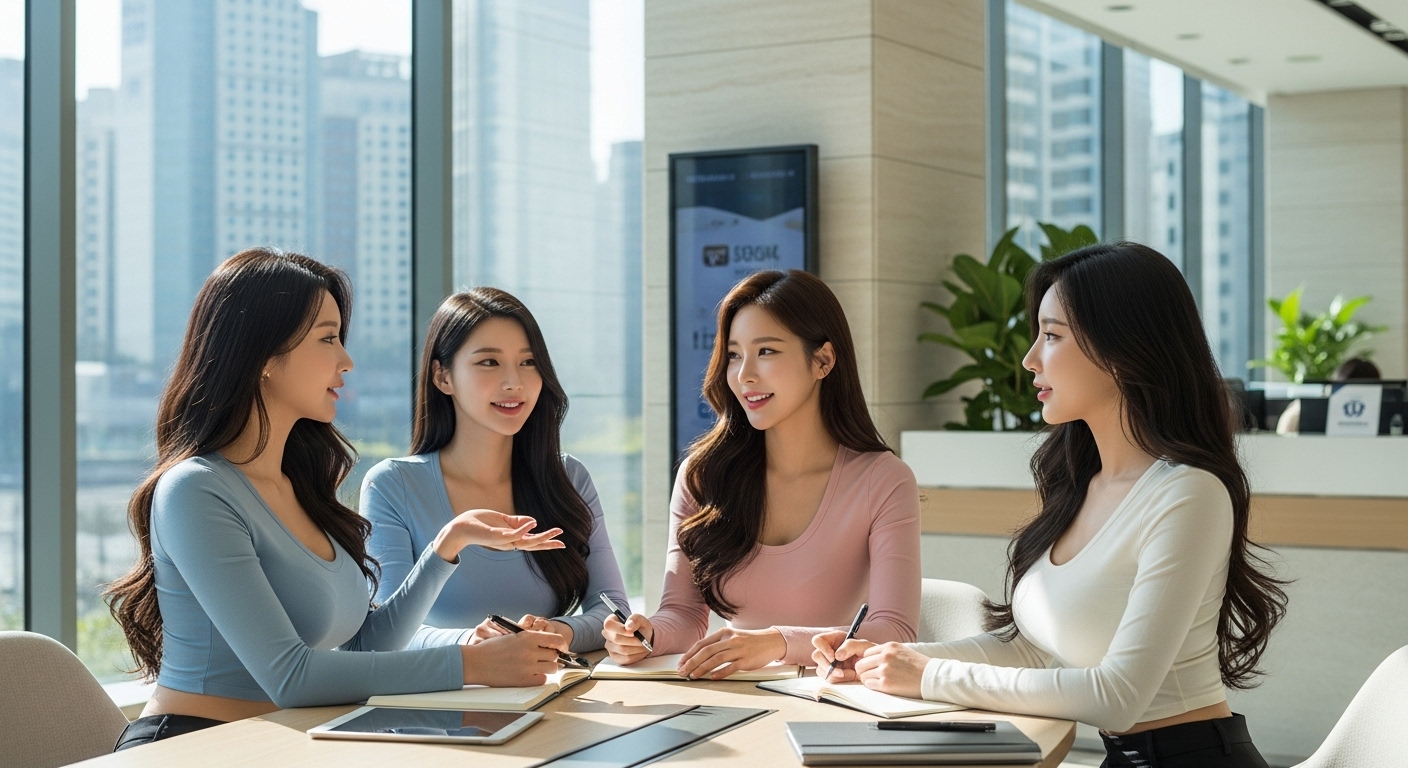 회의하는 여자들