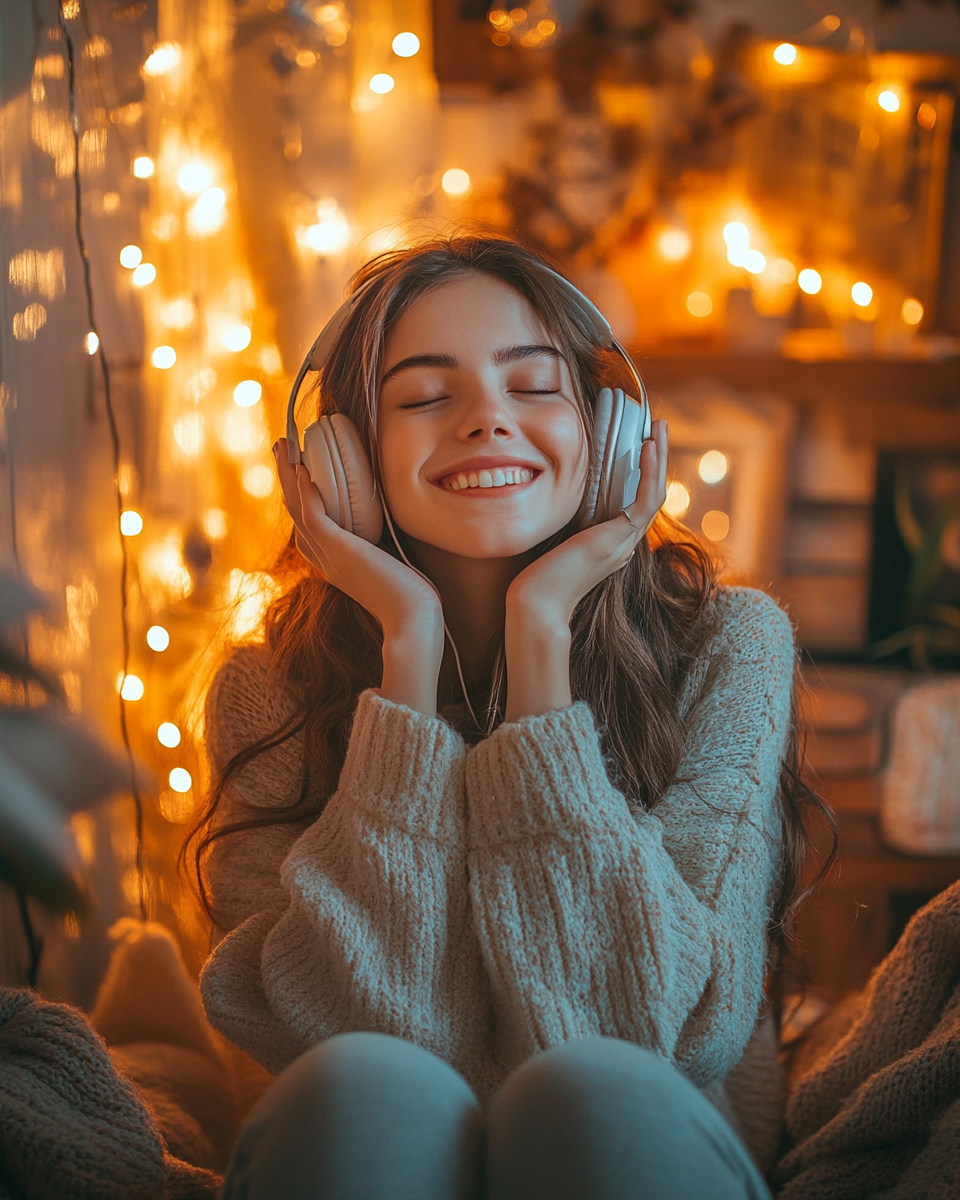 음악을-듣고-있는-여성-이미지