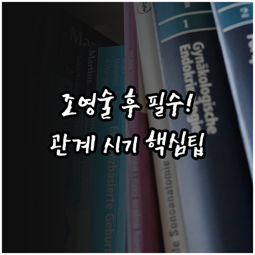 나팔관 조영술 후 일상생활 복귀 및 ..