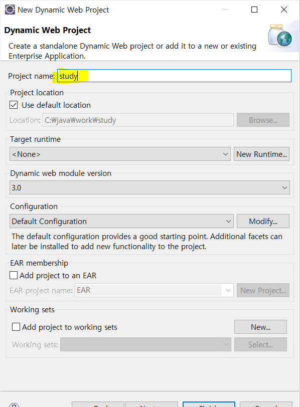 빈 공간에 우클릭 -> new