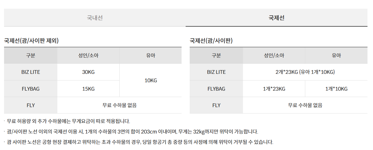제주항공 수하물 규정