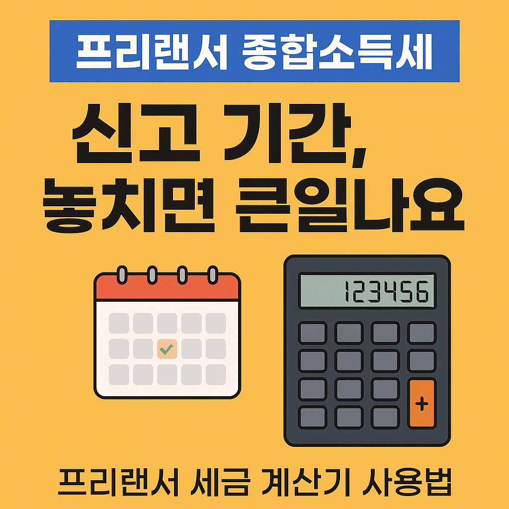 프리랜서 종합소득세 신고 기간, 계산기 사용법