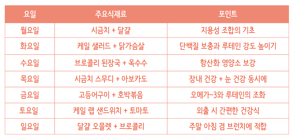 루테인 지아잔틴 효능 추천 식단구성 팁