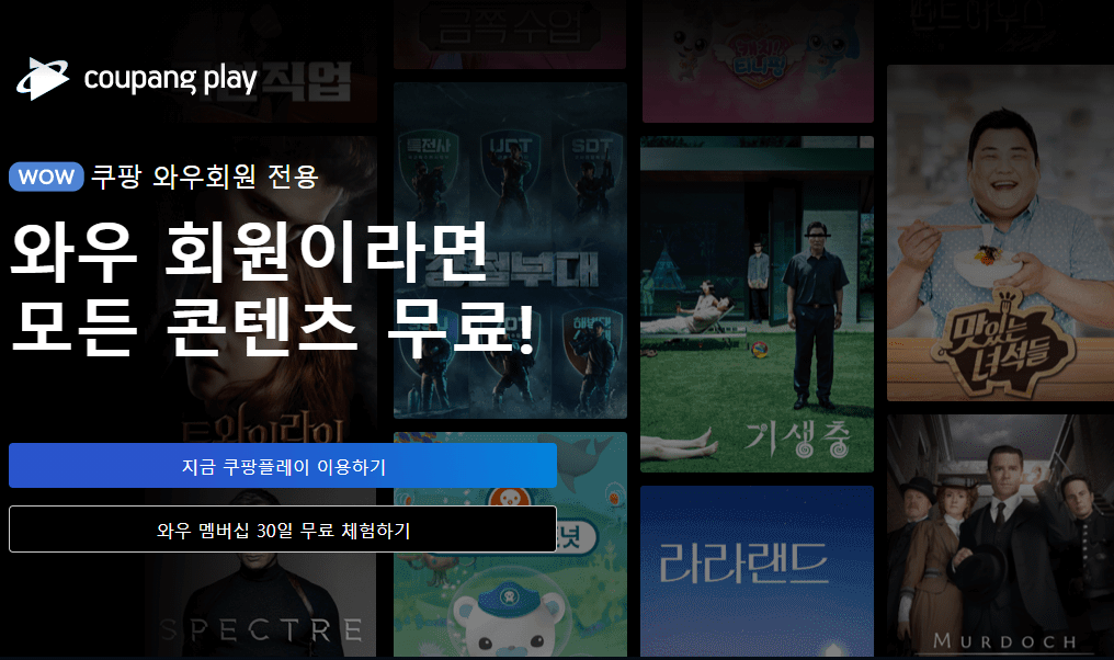 쿠팡플레이-PC버전-웹사이트-바로가기
