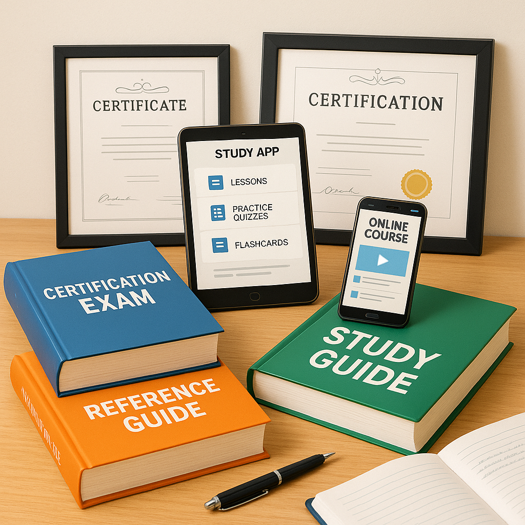 다양한 자격증 시험을 준비하는 워킹맘의 모습을 보여주는 이미지