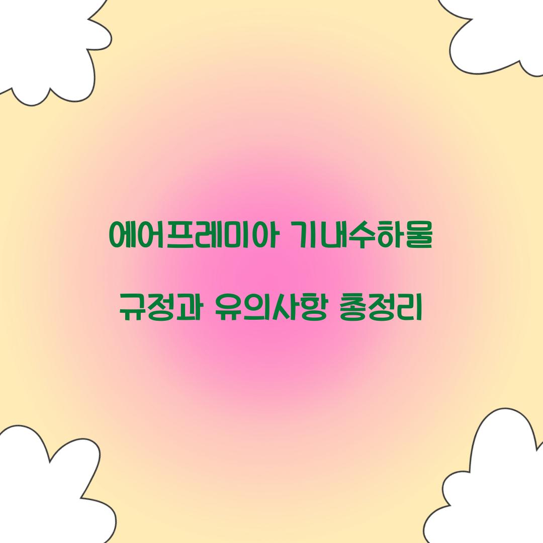에어프레미아 기내수하물