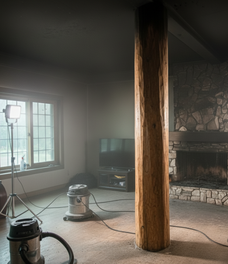 양평 팬션 화재청소 사례 청소전과 후 사진