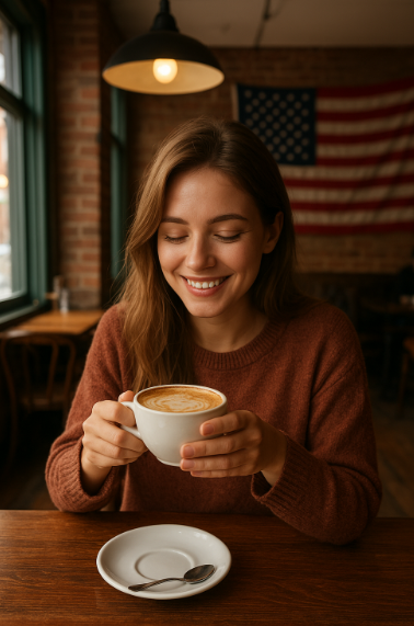 미국 카페에서 현지 체험 관련 이미지