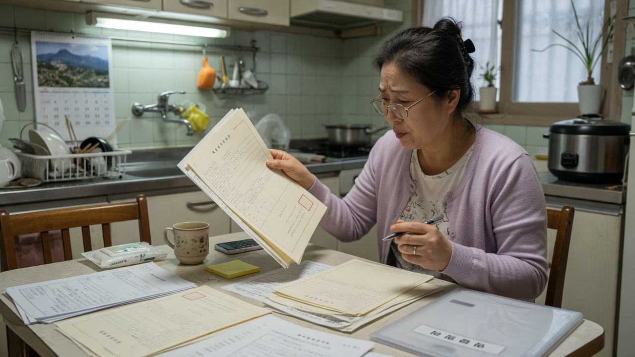 빈 신청 서류와 펜